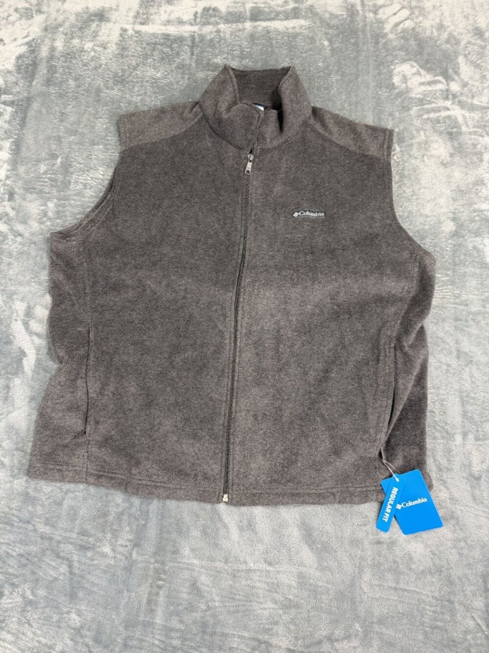Columbia Mens Gray Fleece Vest Full-Zip XL NWT